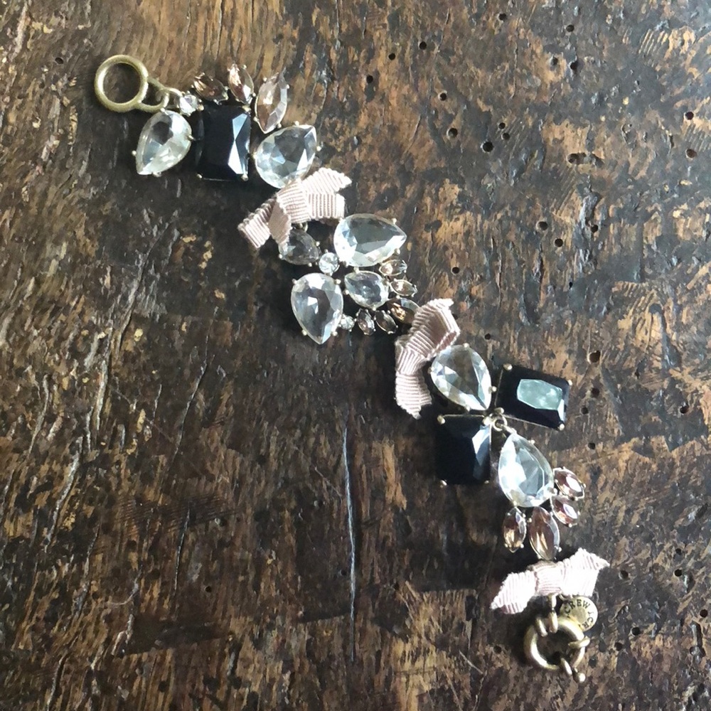J Crew Rhinestone and bow bracelet